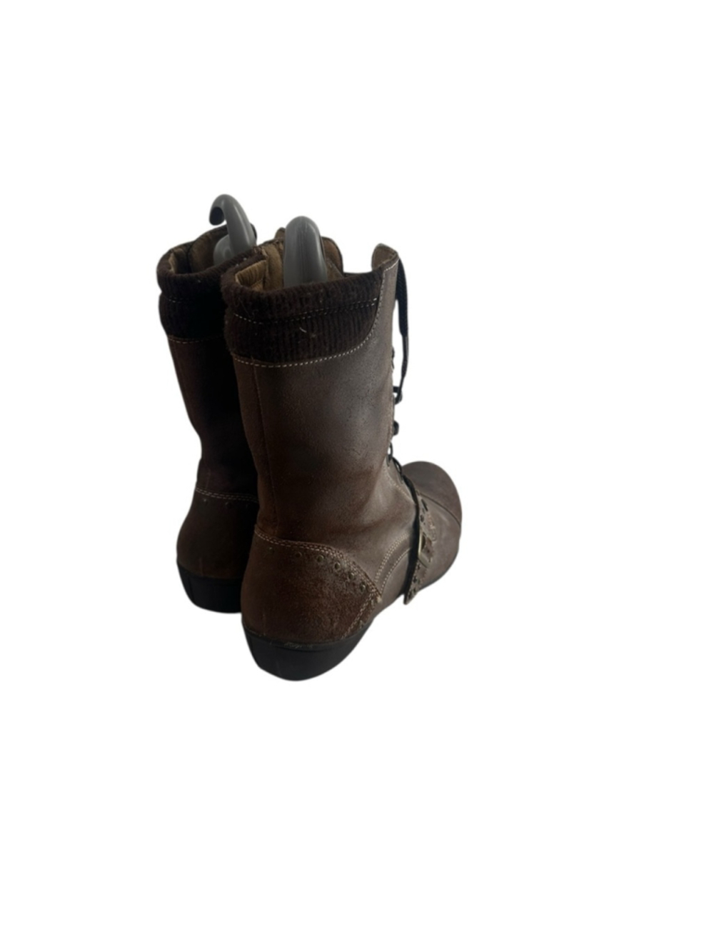 Taos boots cadette 2 Brown Leather Boots studded lace up zipper comfort sz 10 - Picture 6 of 13